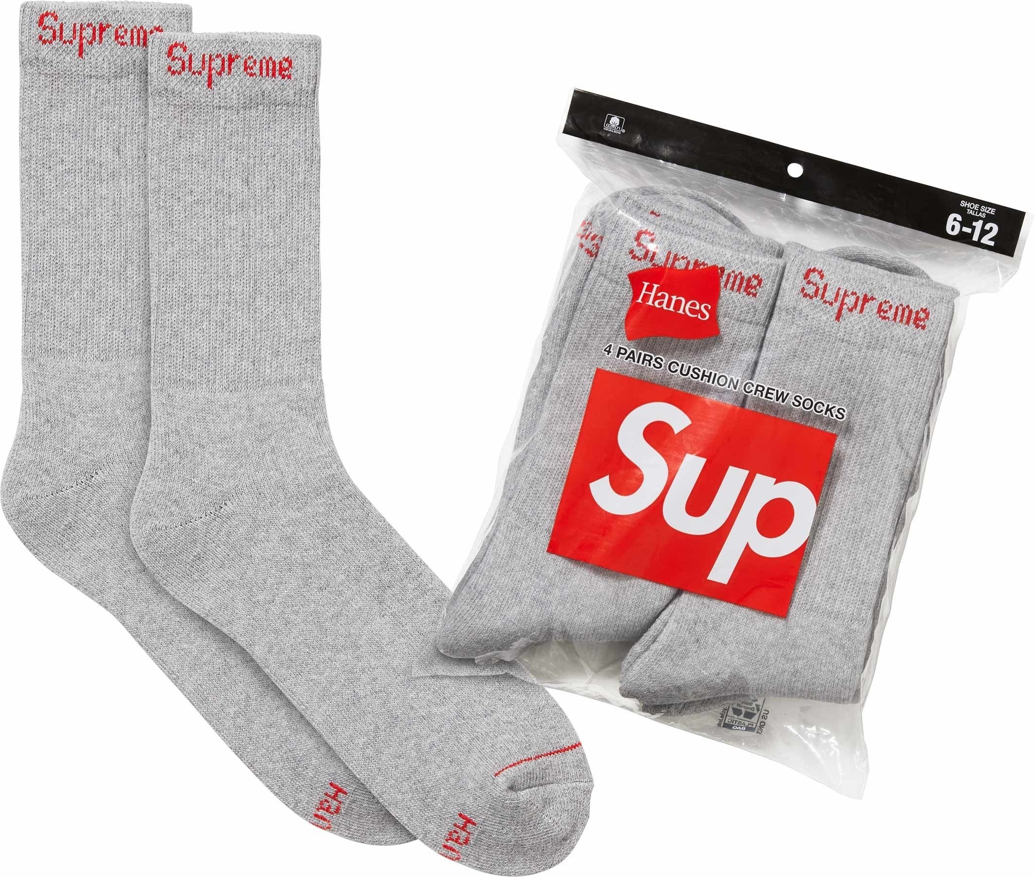 Supreme®/Hanes® Crew Socks (4 Pack)